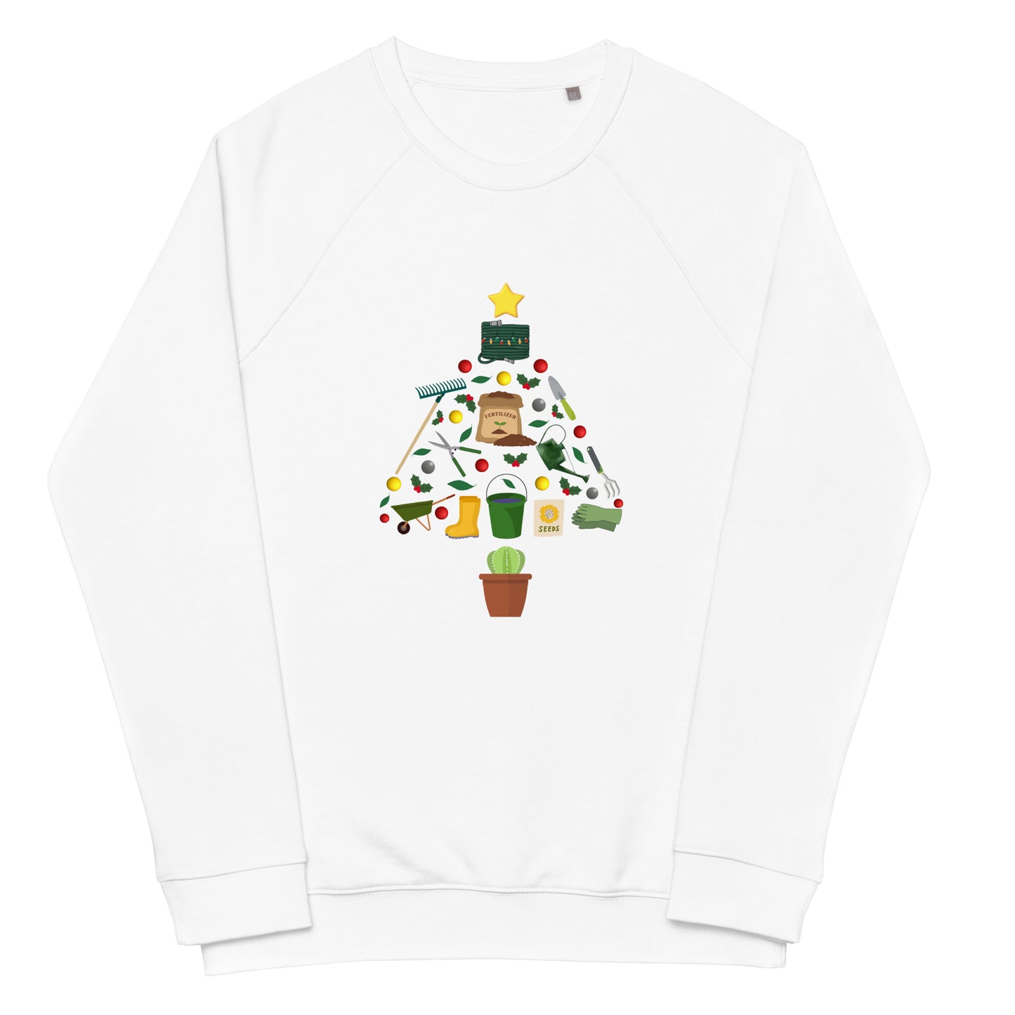 Gardening Tree Unisex organic raglan sweatshirt