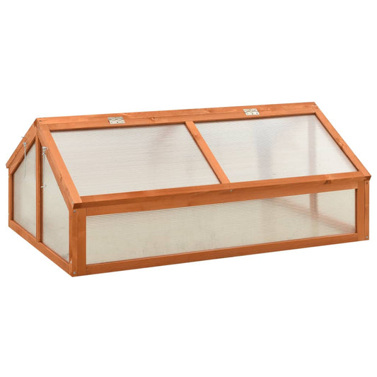 vidaXL Solid Firwood Greenhouse Lawn Garden Cold Frame Planter Orange/Gray-0