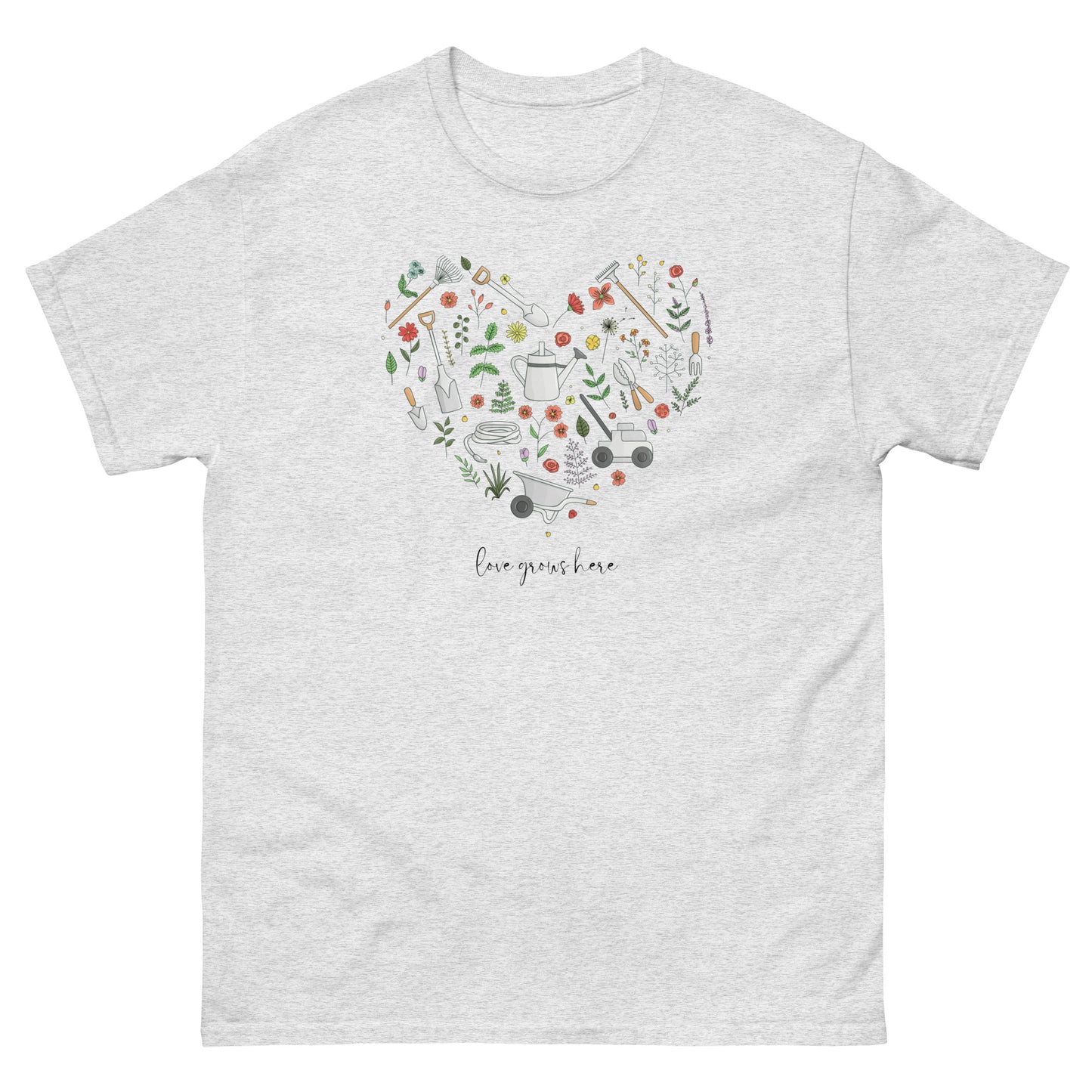 Garden Heart Love Grows Here Unisex Tee
