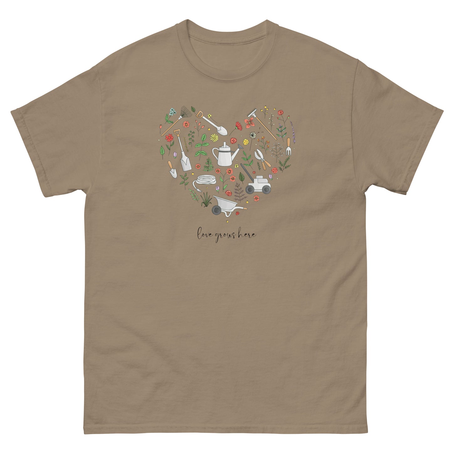 Garden Heart Love Grows Here Unisex Tee