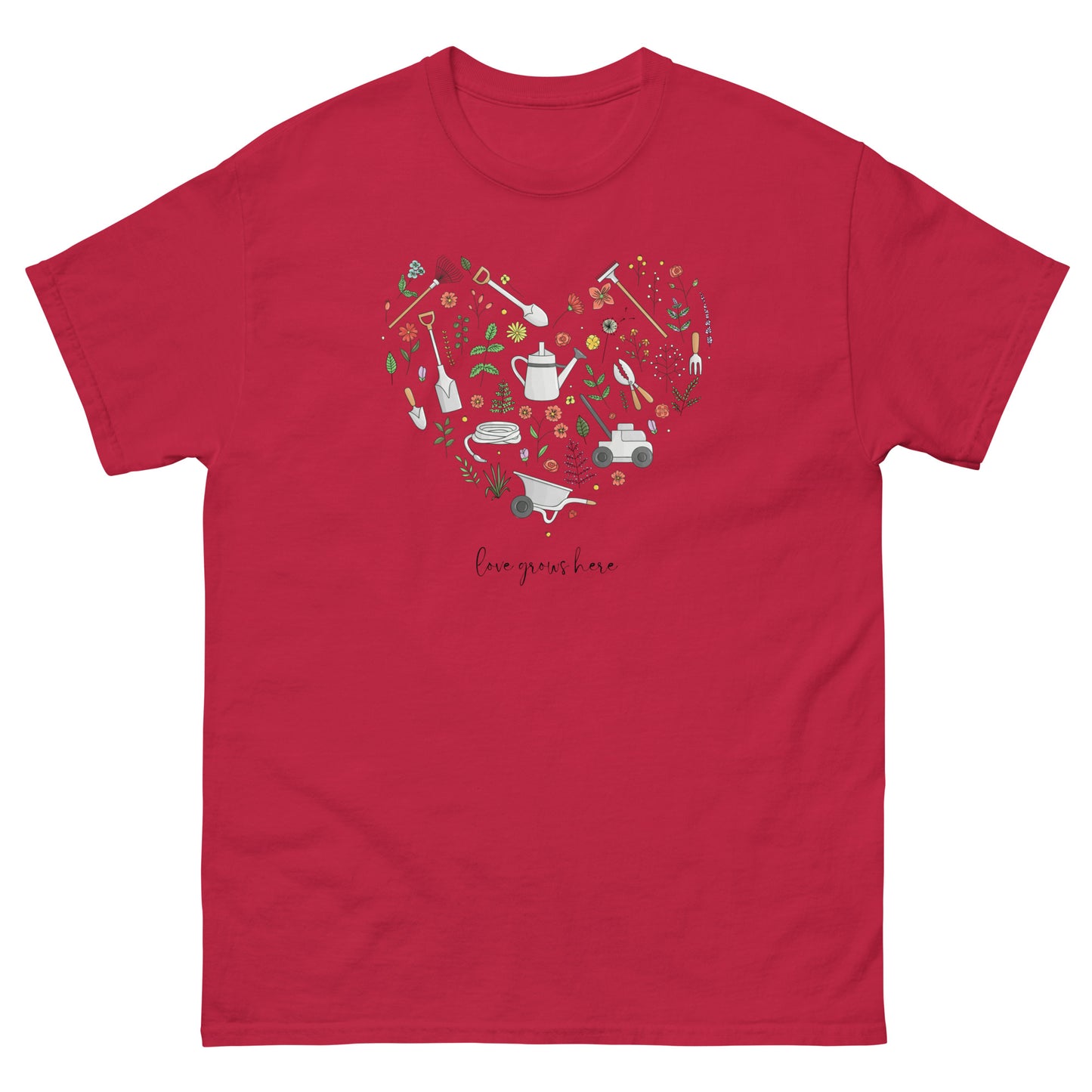 Garden Heart Love Grows Here Unisex Tee