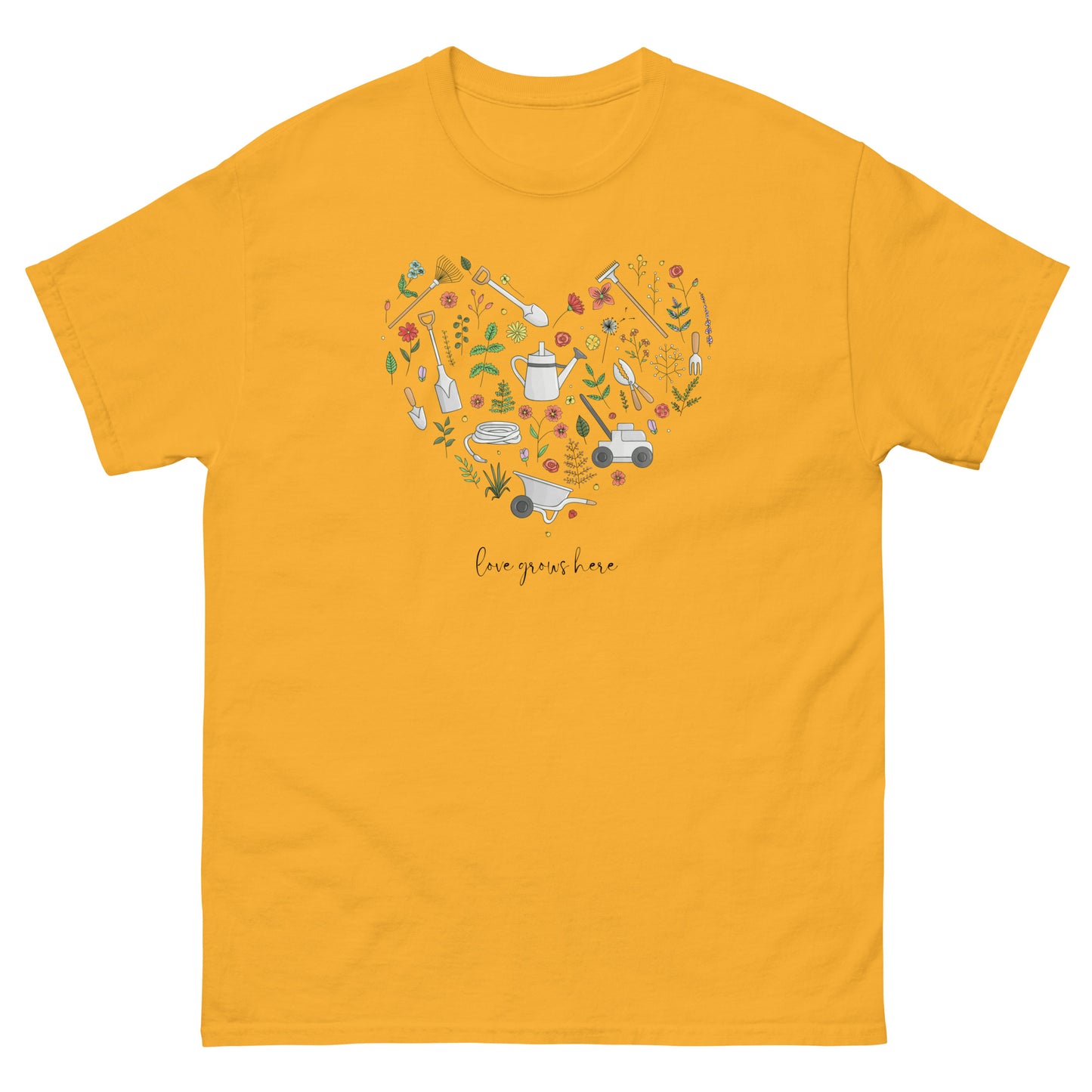 Garden Heart Love Grows Here Unisex Tee