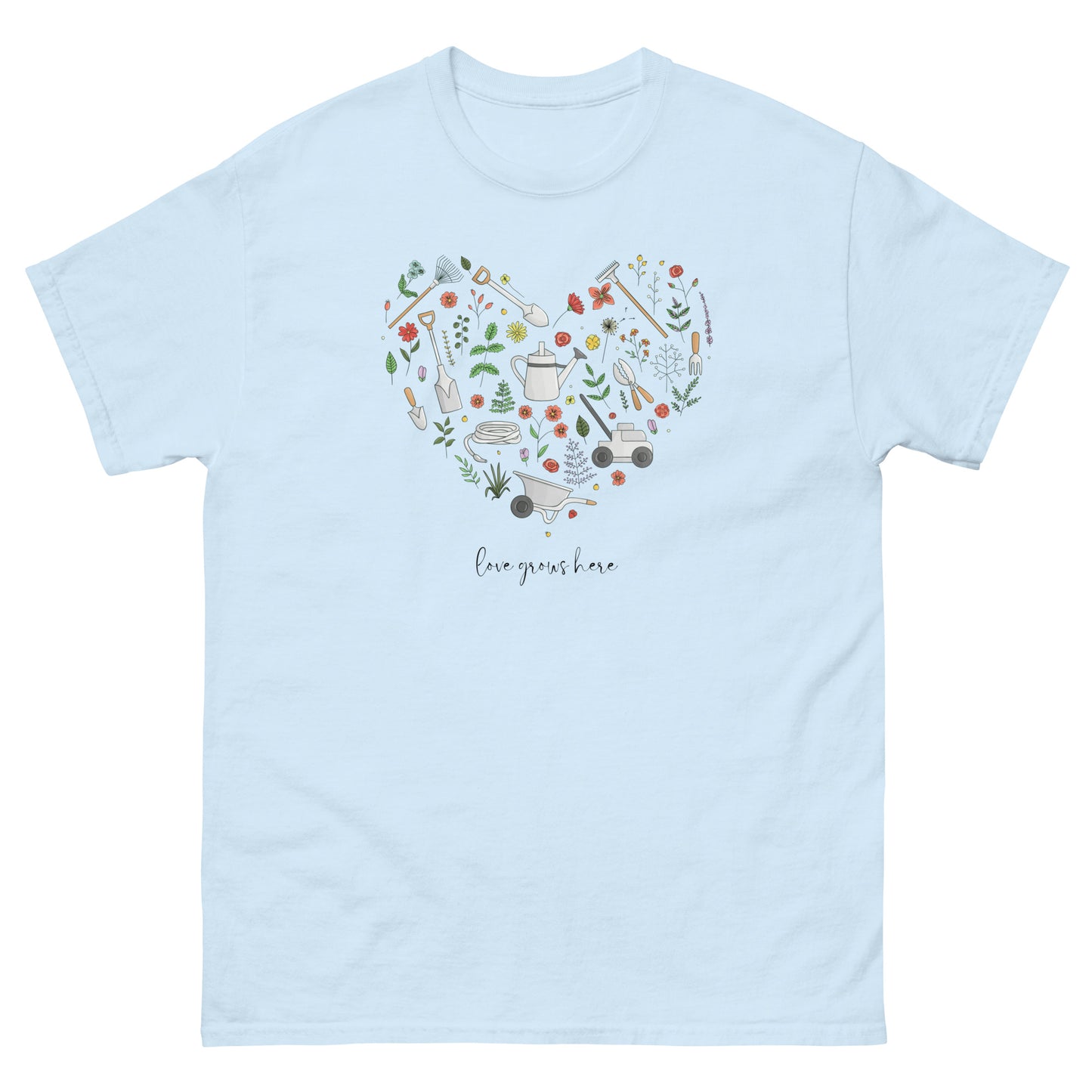 Garden Heart Love Grows Here Unisex Tee