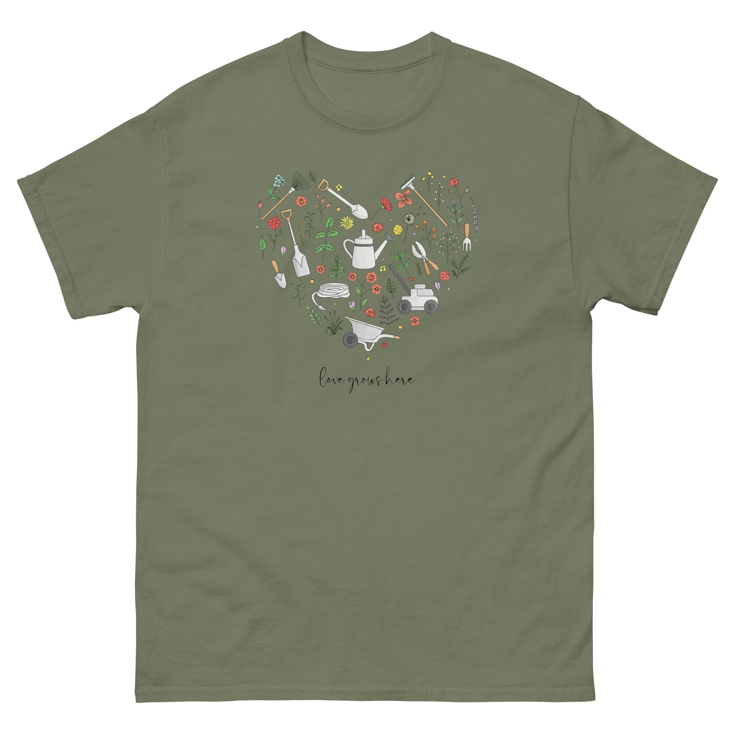 Garden Heart Love Grows Here Unisex Tee
