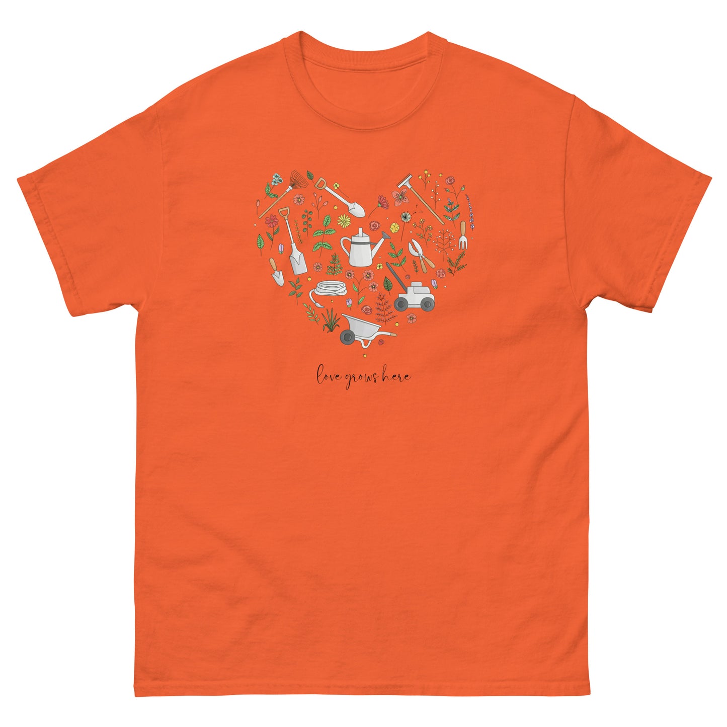 Garden Heart Love Grows Here Unisex Tee