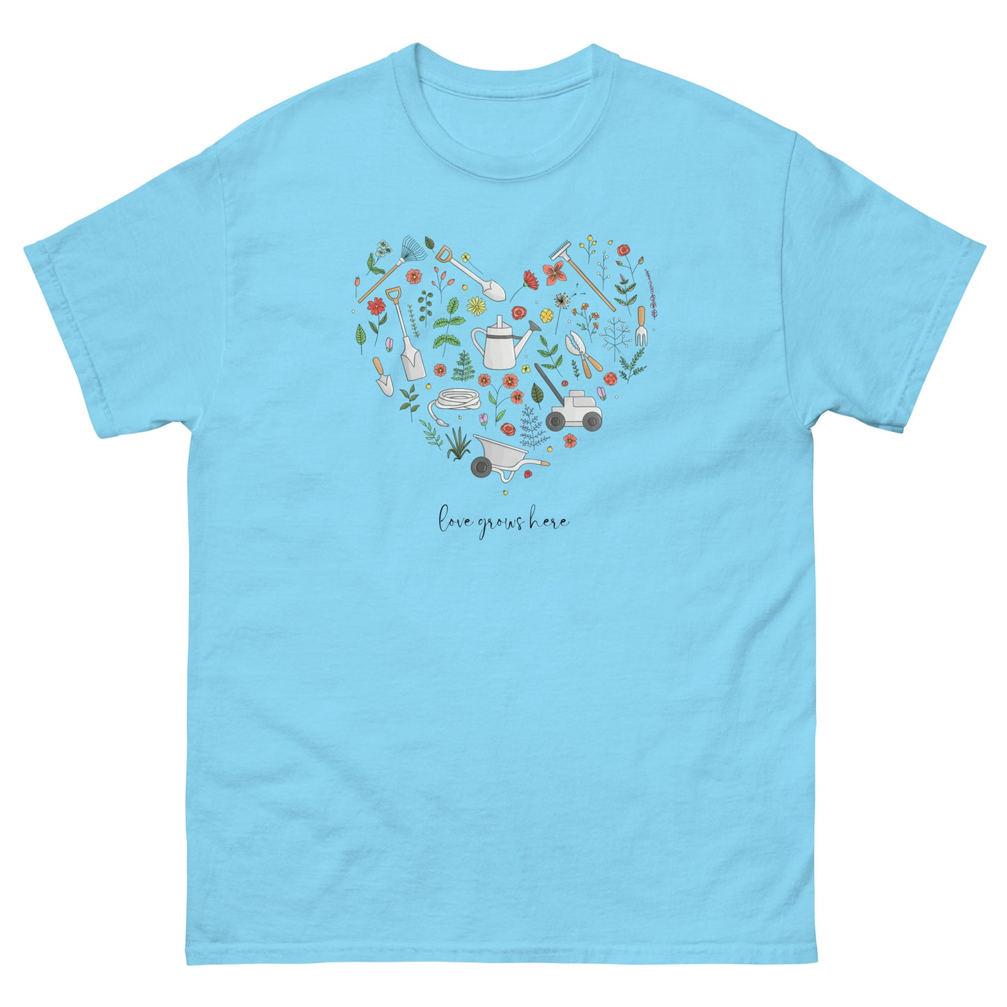 Garden Heart Love Grows Here Unisex Tee