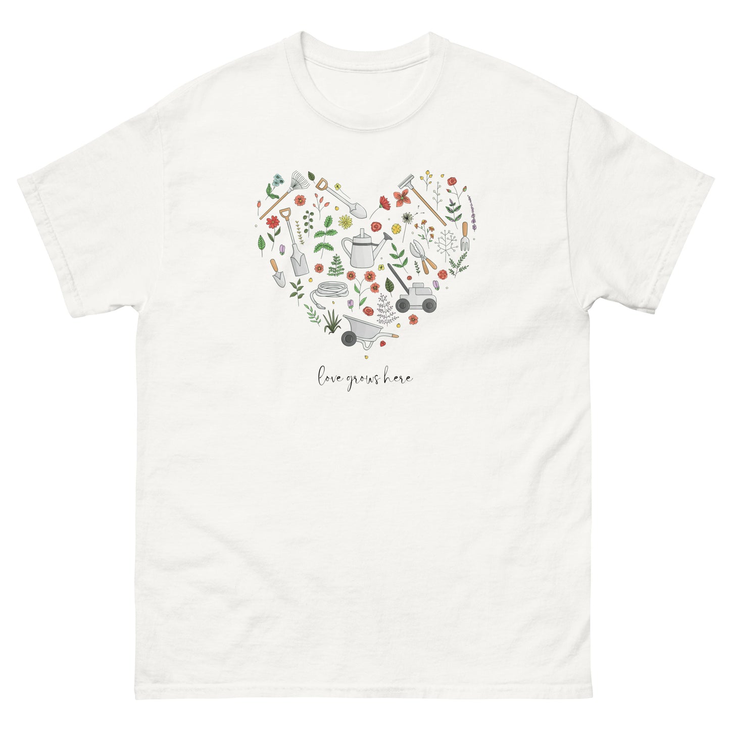 Garden Heart Love Grows Here Unisex Tee