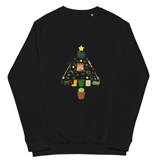 Gardening Tree Unisex organic raglan sweatshirt