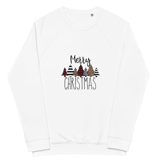 Merry Christmas Unisex organic raglan sweatshirt