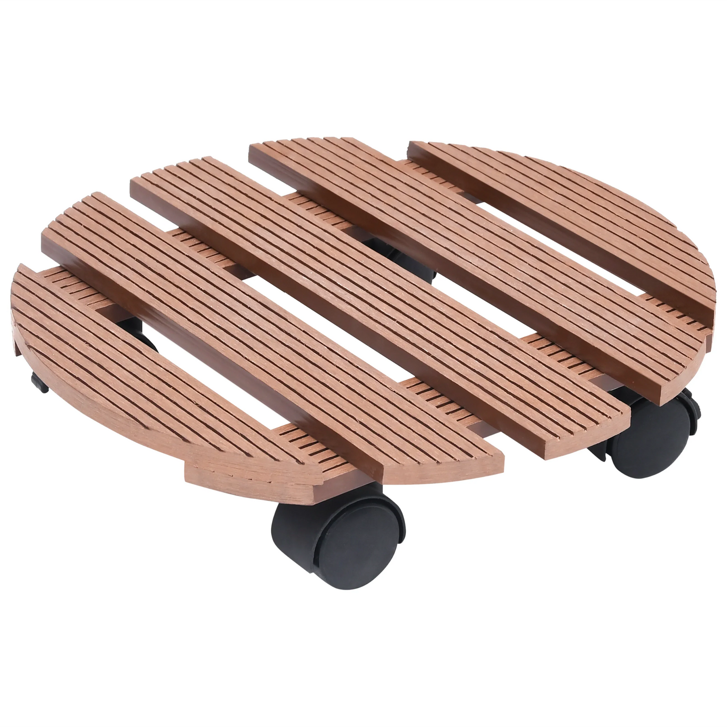 vidaXL Plant Trolleys 4 pcs Brown Ø11.8"x3" WPC-1