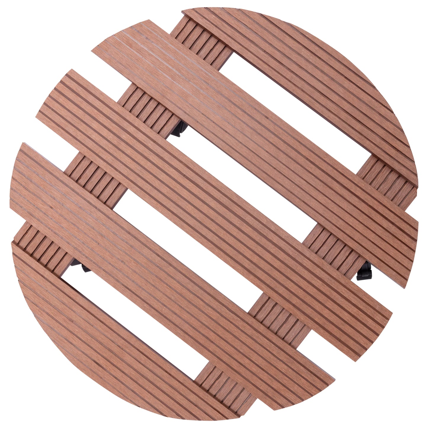 vidaXL Plant Trolleys 4 pcs Brown Ø11.8"x3" WPC-2
