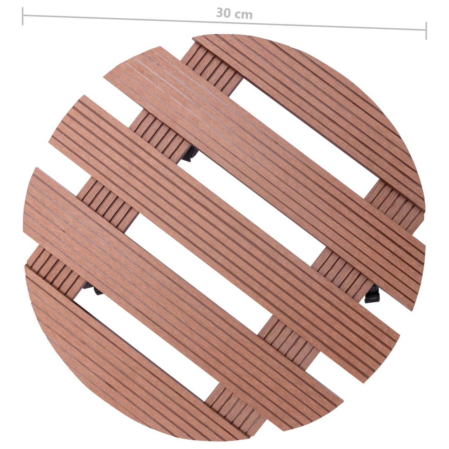 vidaXL Plant Trolleys 4 pcs Brown Ø11.8"x3" WPC-5
