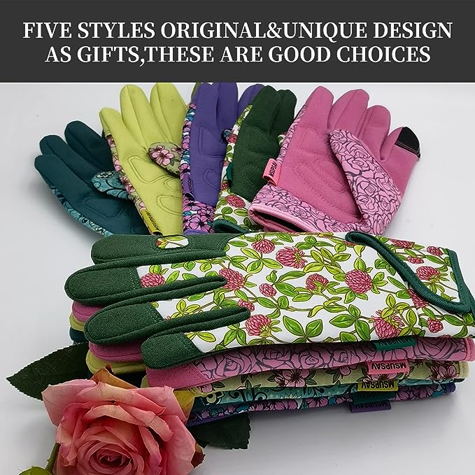 MSUPSAV Thorn Proof&Puncture Resistant Gardening Gloves with Grip,Garden Gloves for Women,Leather Work Gloves,Gifts for Women