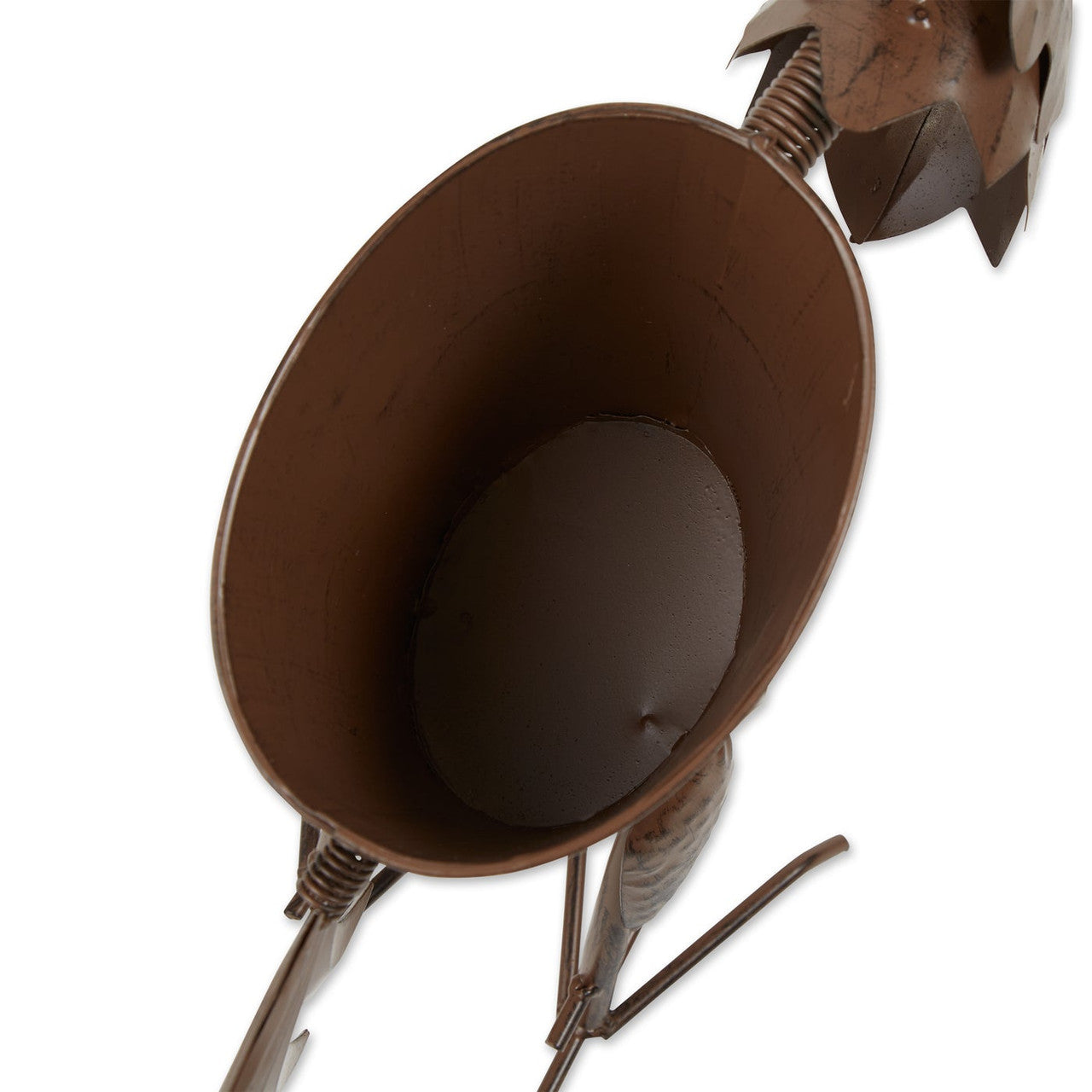 Metal Rooster Planter Sculpture-4