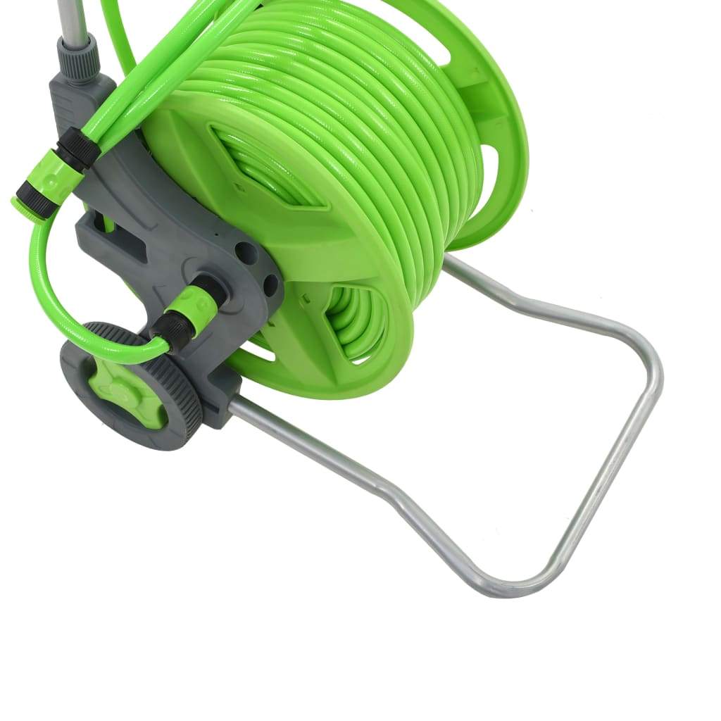 vidaXL Water Hose Reel with Wheels 174.6'+6.6'-3
