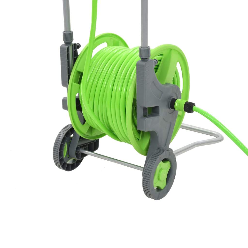 vidaXL Water Hose Reel with Wheels 174.6'+6.6'-4