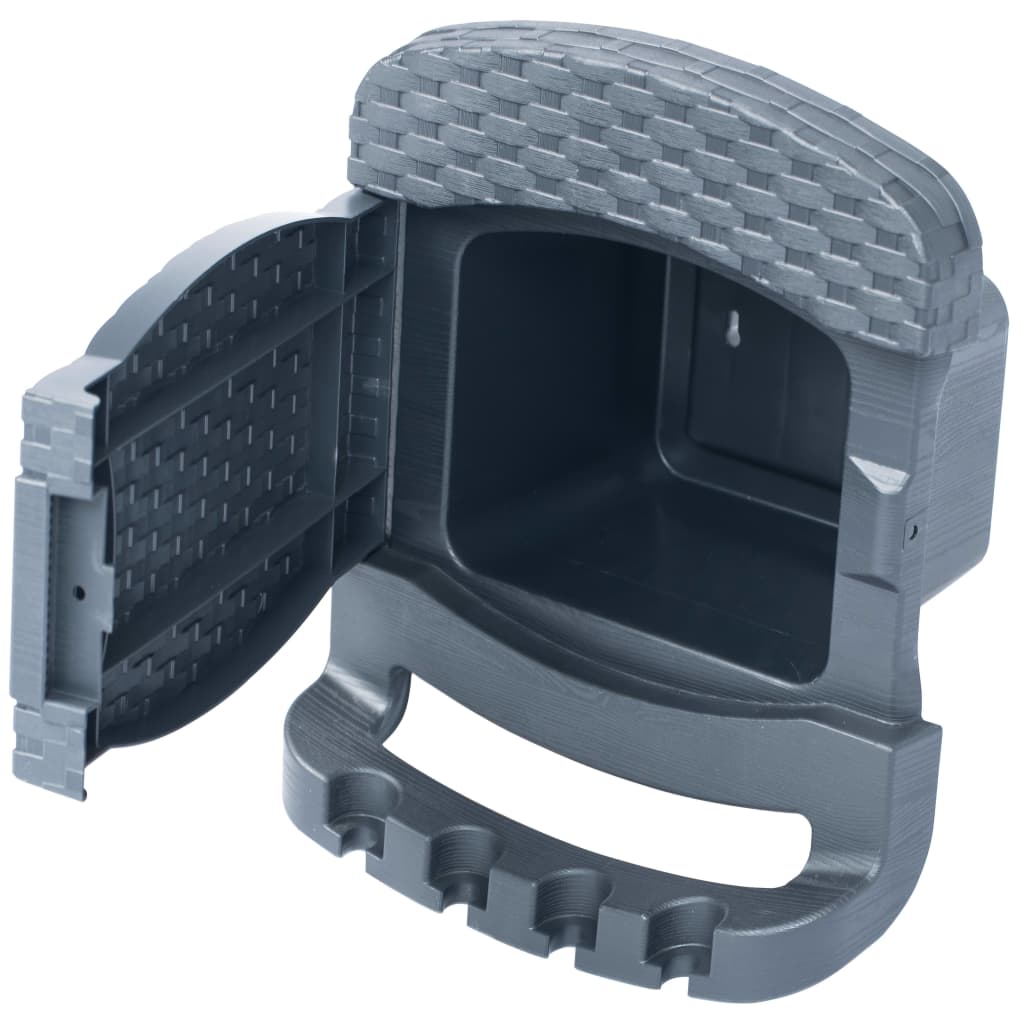 vidaXL Wall Mounted Hose Reel with Hose Plastic Hose Hanger Anthracite/Brown-2