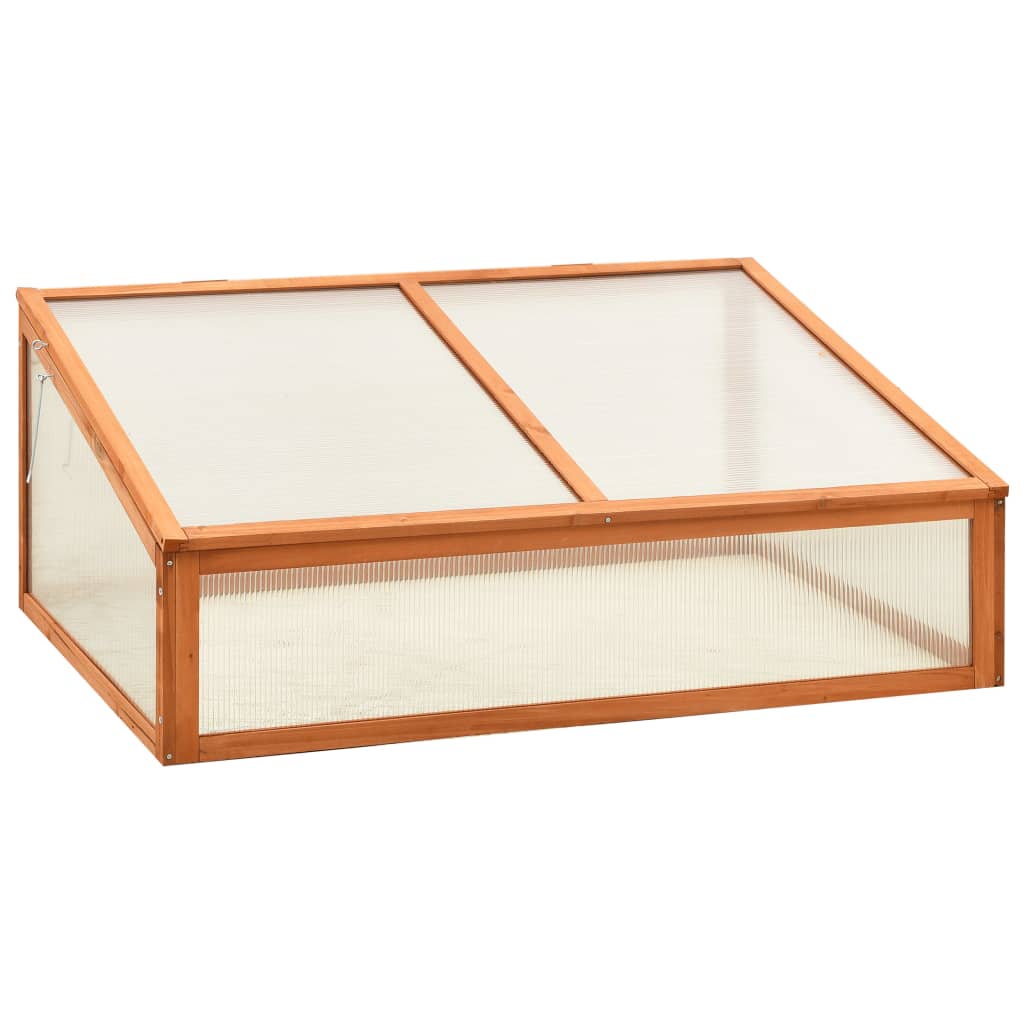 vidaXL Solid Firwood Greenhouse Garden Planter Building Cold Frame Gray/Orange-0