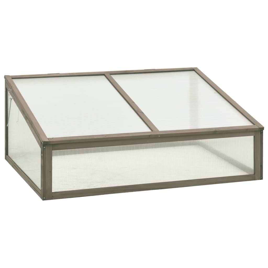 vidaXL Solid Firwood Greenhouse Garden Planter Building Cold Frame Gray/Orange-3