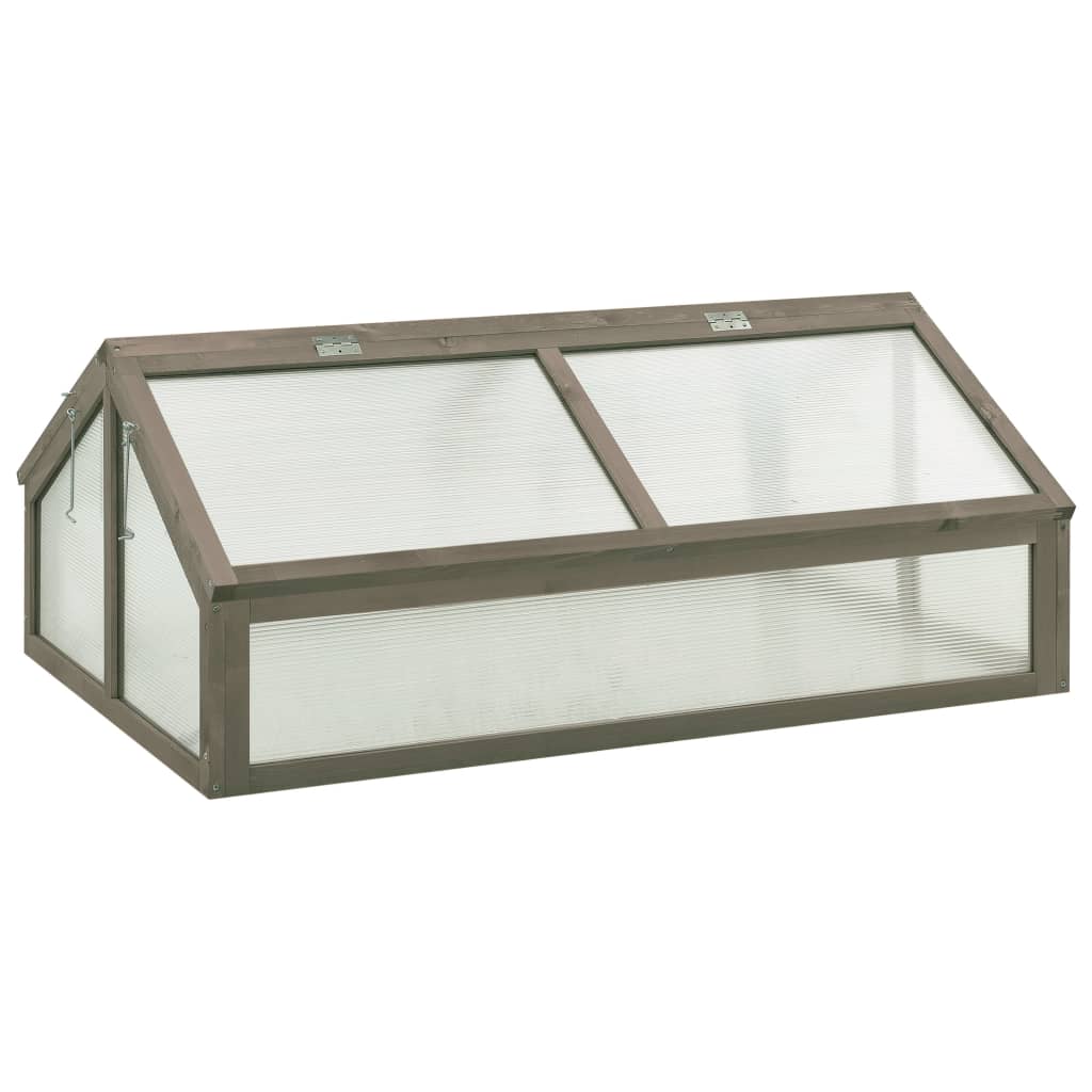 vidaXL Solid Firwood Greenhouse Lawn Garden Cold Frame Planter Orange/Gray-3