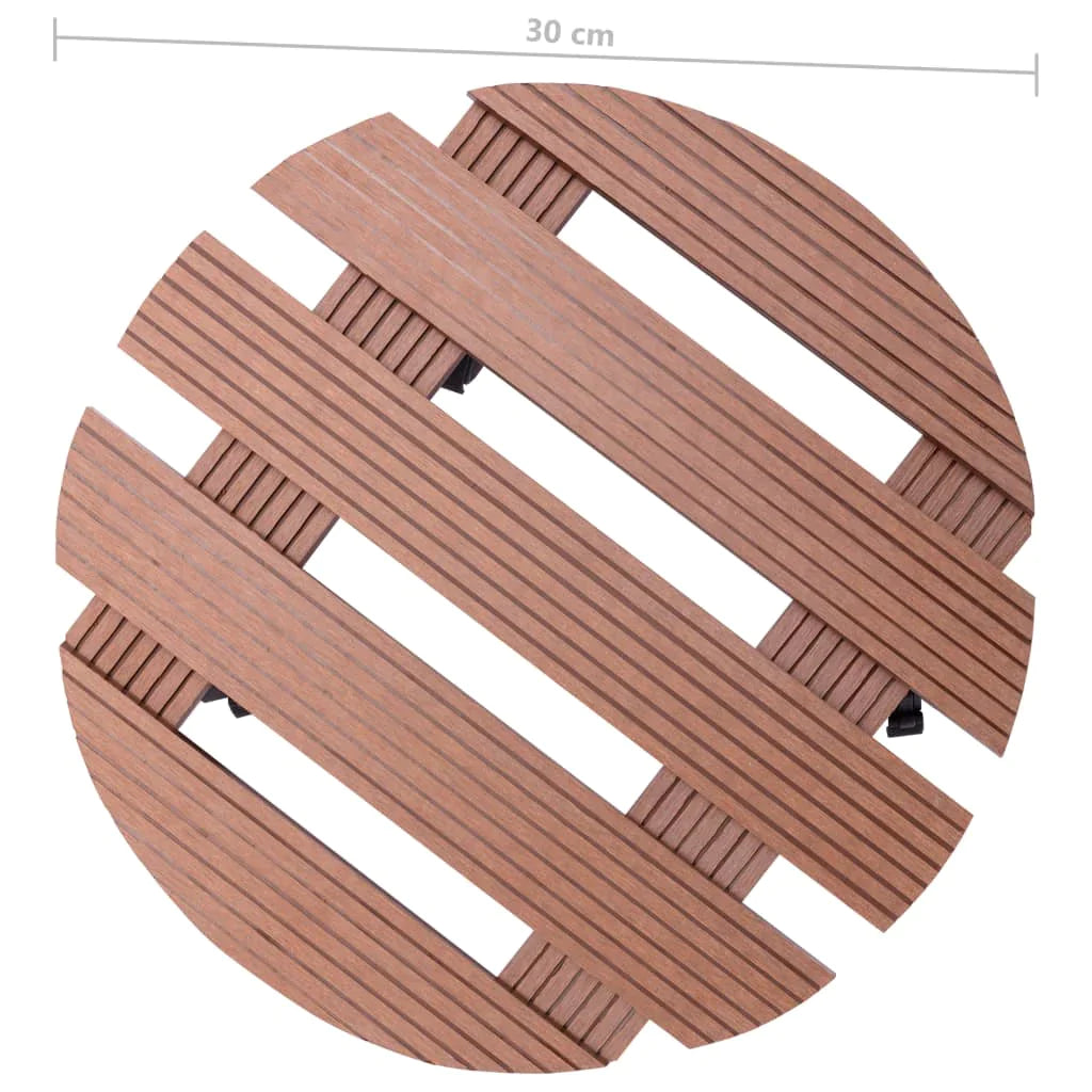 vidaXL Plant Trolleys 4 pcs Brown Ø11.8"x3" WPC-6
