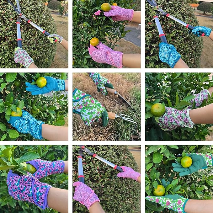 MSUPSAV Thorn Proof&Puncture Resistant Gardening Gloves with Grip,Garden Gloves for Women,Leather Work Gloves,Gifts for Women