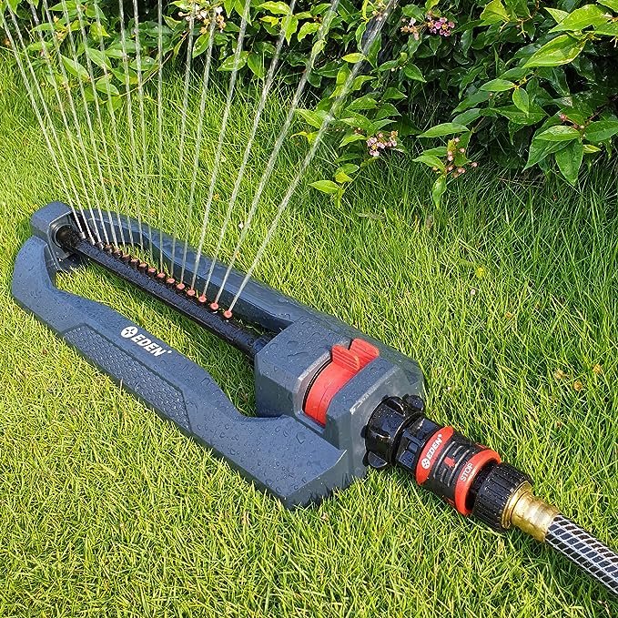 Eden 96213 Lawn & Garden Essential Oscillating Sprinkler | Water Sprinkler for Yard,Covers up to 3,600 sq. ft., Heavy Weight Base