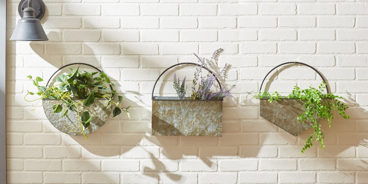 Rectangle Galvanized Metal Wall Planter-6