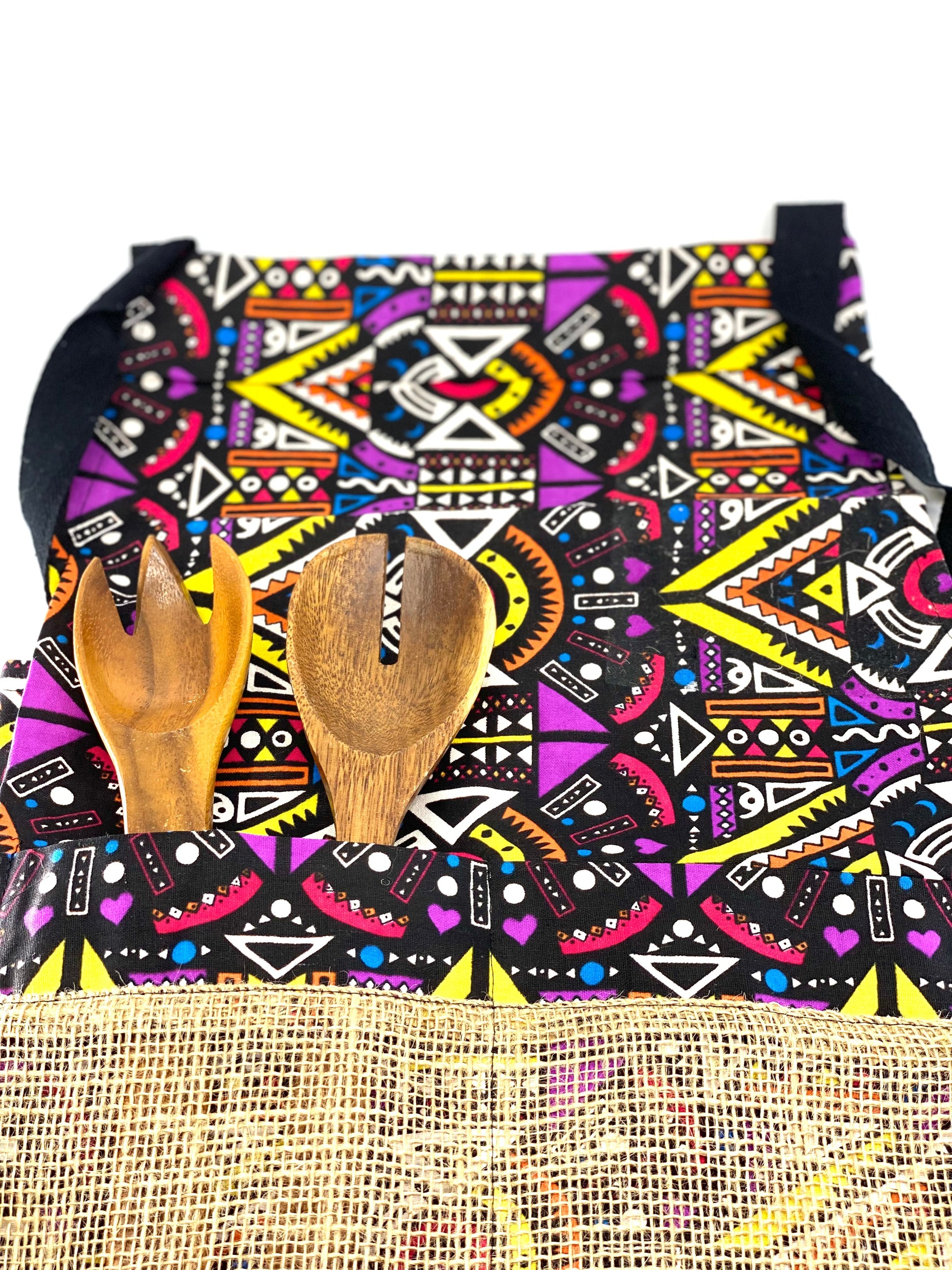 The Mashona Burlap Pocket Wax Print Aprons-2